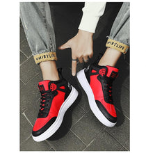 Load image into Gallery viewer, Elegant Sport Men's Sneaker Trend High Top Platform Shoes Spring Vulcanized Shoes Leather Casual Sport Fashion Flat Low Top Sneaker Lace-up Modern Design
