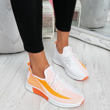 Load image into Gallery viewer, Elegant Sport Women's Vulcanized Female Lace Up Mesh Sneakers Round Toe Casual Walking Shoes Mesh Flat Anti-slip Women Breathable Mesh Fashion Sneakers
