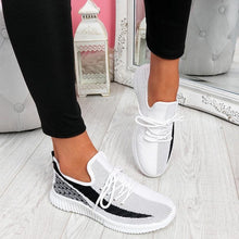 Load image into Gallery viewer, Elegant Sport Women's Vulcanized Female Lace Up Mesh Sneakers Round Toe Casual Walking Shoes Mesh Flat Anti-slip Women Breathable Mesh Fashion Sneakers
