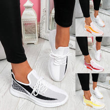 Load image into Gallery viewer, Elegant Sport Women's Vulcanized Female Lace Up Mesh Sneakers Round Toe Casual Walking Shoes Mesh Flat Anti-slip Women Breathable Mesh Fashion Sneakers
