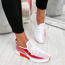 Load image into Gallery viewer, Elegant Sport Women's Vulcanized Female Lace Up Mesh Sneakers Round Toe Casual Walking Shoes Mesh Flat Anti-slip Women Breathable Mesh Fashion Sneakers
