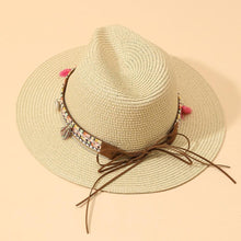Load image into Gallery viewer, Elegant Tassel Beach Hats For Women Women's Bucket Sun Hat Max Sun Protection Holiday Hats Ladies Sun Hat Summer Straw Hats UV Protection Foldable Travel One Size Hat Modern Summer Fedoras For Party
