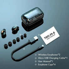 Load image into Gallery viewer, Elegant TWS Bluetooth 5.0 Earphones 2200mAh Charging Box Modern Wireless Headphone 9D Stereo Sports Waterproof Earbuds Luxury Headsets With Microphone Wireless Headphones with LED Display Wireless Earbuds with Mic, IPX8 Waterproof Touch Control Headphones
