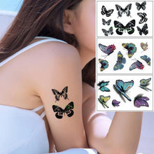 Load image into Gallery viewer, Elegant Waterproof Temporary Butterfly Sticker Tattoo Fake  Halloween Party Tattoo For Woman Girls
