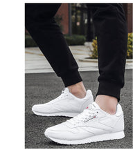 Load image into Gallery viewer, Elegant White Leather Mans Womens Sneakers Summer Lace-Up Trainers Gym Tennis Running Breathable High Quality Sport Women Mesh Wokrout Casual Slip On Flats Sneakers

