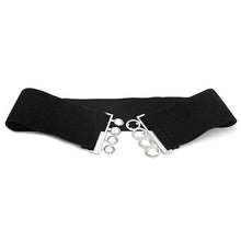 Load image into Gallery viewer, Elegant Wide Fabric Strap  Silver Metal Buckle Belts For Women Trendy Women's Fashion Stretchable Classic Color Belts
