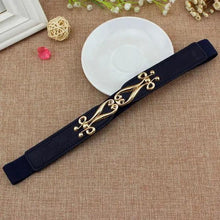 Load image into Gallery viewer, Elegant Wide Fabric Strap  Silver Metal Buckle Belts For Women Trendy Women's Fashion Stretchable Classic Color Belts
