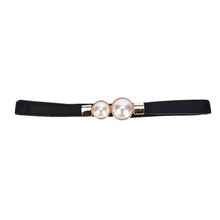Load image into Gallery viewer, Elegant Wide Fabric Strap  Silver Metal Buckle Belts For Women Trendy Women's Fashion Stretchable Classic Color Belts
