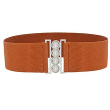 Load image into Gallery viewer, Elegant Wide Fabric Strap  Silver Metal Buckle Belts For Women Trendy Women's Fashion Stretchable Classic Color Belts
