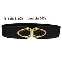 Load image into Gallery viewer, Elegant Wide Fabric Strap  Silver Metal Buckle Belts For Women Trendy Women's Fashion Stretchable Classic Color Belts
