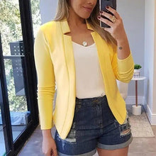 Load image into Gallery viewer, Elegant Women Blazer Thin Long Sleeve Blazer Solid Color Office Lady Suit Coat Fashionable Women Basic Coats
