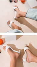 Load image into Gallery viewer, Elegant Women Slippers Summer Outdoor Beach Flip Flop Open Toe Flat Casual Low Heel Sandal Square Open Toe Heeled Sandals Beach Charming  Sandals
