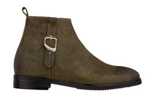 Load image into Gallery viewer, TOTO - K92082 - 3 Inches Taller (Nubuck Army Green) - Chelsea Ankle Boots
