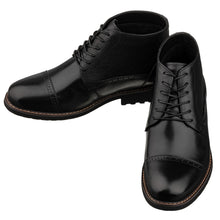 Load image into Gallery viewer, CALTO - Y41083 - 3.2 Inches Taller (Black) - Lace Up Casual Boots
