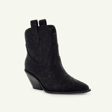 Load image into Gallery viewer, ISABEL: WESTERN BOOTIE - BLACK SNAKE

