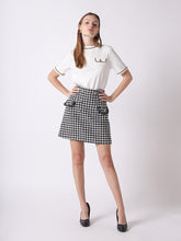 Load image into Gallery viewer, Embellished Chain Link Trim Short Sleeve Top
