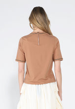 Load image into Gallery viewer, Embellished Chain Link Trim Short Sleeve Top
