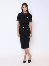 Load image into Gallery viewer, Embellished Chain Link Trim Short Sleeve Top
