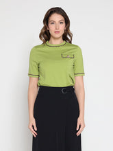 Load image into Gallery viewer, Embellished Chain Link Trim Short Sleeve Top
