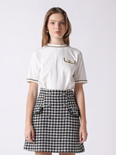 Load image into Gallery viewer, Embellished Chain Link Trim Short Sleeve Top
