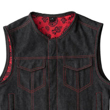 Load image into Gallery viewer, Ember Men's Motorcycle Denim Vest
