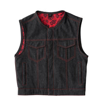 Load image into Gallery viewer, Ember Men's Motorcycle Denim Vest
