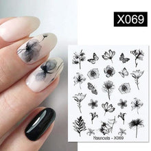 Load image into Gallery viewer, Embossed Nails Sticker 3D Flower Leaves Slider Water Transfer Nail Decals for Nail Art Transfer Sticker  3D Wave Design Decoration for Women Girls Art Stickers Decal Decoration Metallic Curve Strip Line Nail Decor
