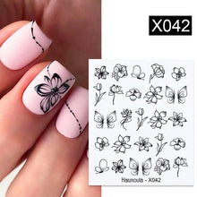 Load image into Gallery viewer, Embossed Nails Sticker 3D Flower Leaves Slider Water Transfer Nail Decals for Nail Art Transfer Sticker  3D Wave Design Decoration for Women Girls Art Stickers Decal Decoration Metallic Curve Strip Line Nail Decor
