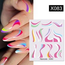 Load image into Gallery viewer, Embossed Nails Sticker 3D Flower Leaves Slider Water Transfer Nail Decals for Nail Art Transfer Sticker  3D Wave Design Decoration for Women Girls Art Stickers Decal Decoration Metallic Curve Strip Line Nail Decor
