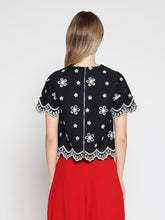 Load image into Gallery viewer, Embroidered eyelet crop top
