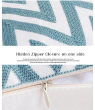 Load image into Gallery viewer, Embroidered Geometric Pillow Cover 100% Cotton Woolen Cushion Cover Modern Nordic Style Pink Blue Pillow Cover For Home Decor Embroidery Cushion Cover Decorative Throw Pillow Cover Geometric Invisible Pillow Cover for Living Room 45X45CM
