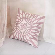 Load image into Gallery viewer, Embroidered Geometric Pillow Cover 100% Cotton Woolen Cushion Cover Modern Nordic Style Pink Blue Pillow Cover For Home Decor Embroidery Cushion Cover Decorative Throw Pillow Cover Geometric Invisible Pillow Cover for Living Room 45X45CM
