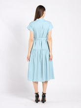 Load image into Gallery viewer, Embroidered Midi Dress with Cap Sleeves and Waist
