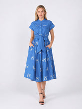 Load image into Gallery viewer, Embroideried sleeveless belt dress
