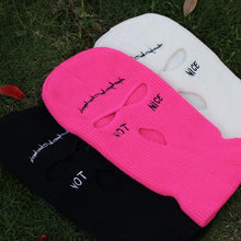 Load image into Gallery viewer, Embroidery Three-hole Balaclava Knit Hat Army Tactical CS Winter Ski Riding Mask Beanie Prom Party Mask Warm Mask Three 3 Hole Balaclava Knit Hat Ski Mask 3-Hole Knit Hat Full Face Cover Balaclava Hats Funny Party Embroidery Beanies Caps
