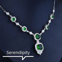 Load image into Gallery viewer, Emerald Elegance White Gold Necklace
