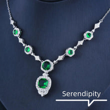 Load image into Gallery viewer, Emerald Elegance White Gold Necklace
