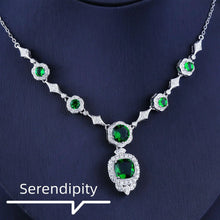 Load image into Gallery viewer, Emerald Elegance White Gold Necklace
