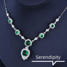 Load image into Gallery viewer, Emerald Elegance White Gold Necklace
