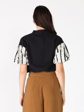 Load image into Gallery viewer, Emroidered Band V-Neck Puffed Sleeve Top
