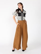 Load image into Gallery viewer, Emroidered Band V-Neck Puffed Sleeve Top
