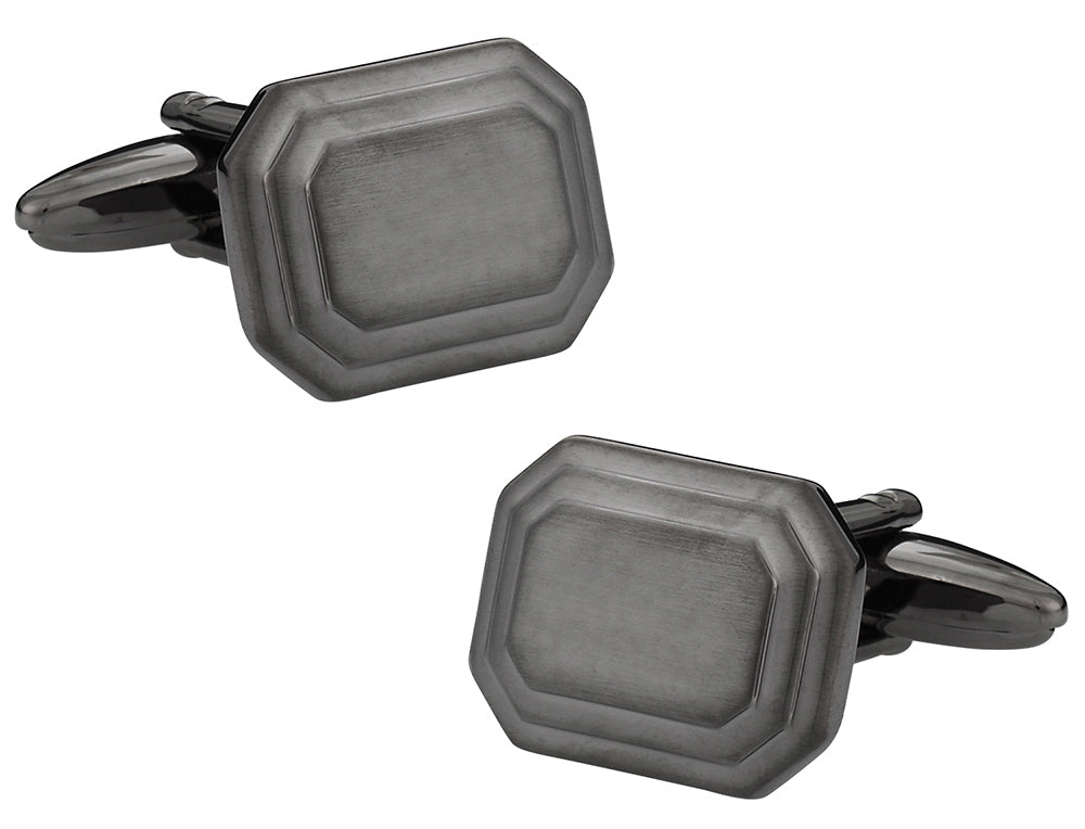 Engravable Gun Metal Cufflinks