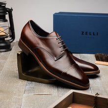 Load image into Gallery viewer, 25-550-CST ENZO Italian Calfskin Cap Toe Chestnut
