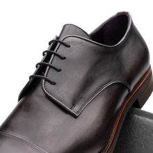 Load image into Gallery viewer, 25-550-GRY ENZO Italian Calfskin Cap Toe Burnished Black
