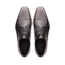 Load image into Gallery viewer, 25-550-GRY ENZO Italian Calfskin Cap Toe Burnished Black
