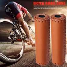 Load image into Gallery viewer, Ergonomic Bike Handle Grips PU Leather Soft Rubber Bicycle Mountain Bike Anti-Slip Handlebar Grips Retro Artificial Leather Handle Grips Cycling Anti Slip Road Mountain Comfortable Bike Handlebar Grips
