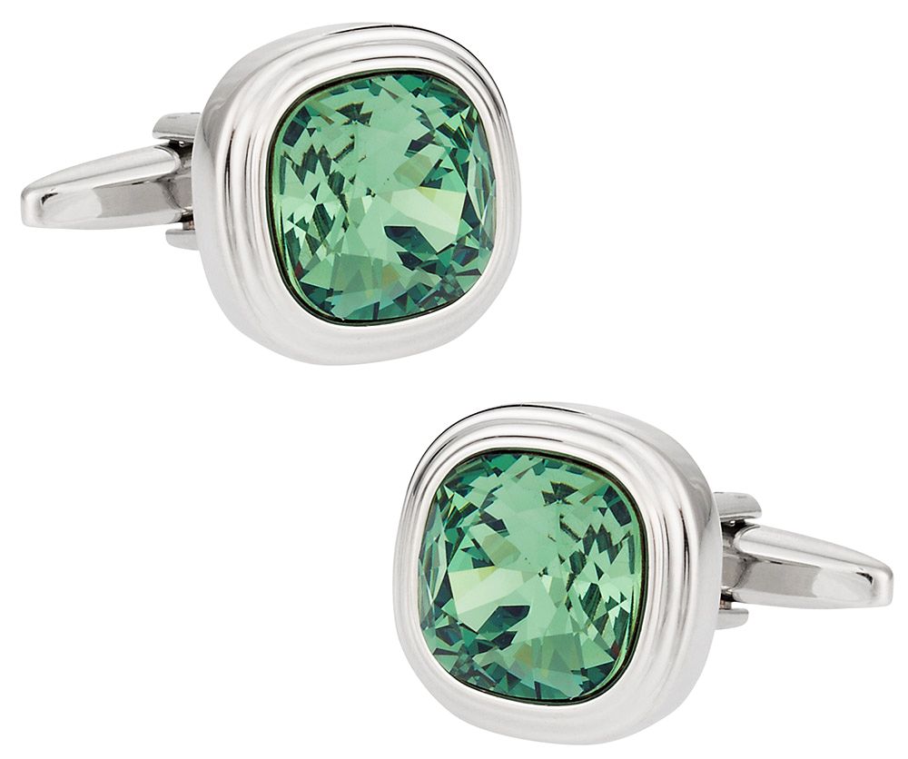 Erinite Green Crystal Cufflinks
