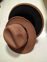 Load image into Gallery viewer, Stylish Fedora Hat - Trendy Color-Blocked Wool Design for a Chic Look
