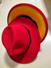 Load image into Gallery viewer, Stylish Fedora Hat - Trendy Color-Blocked Wool Design for a Chic Look

