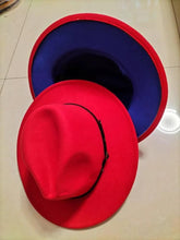 Load image into Gallery viewer, Stylish Fedora Hat - Trendy Color-Blocked Wool Design for a Chic Look
